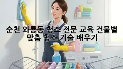 순천 와룡동 청소 전문 교육: 건물별 맞춤 청소 기술 배우기